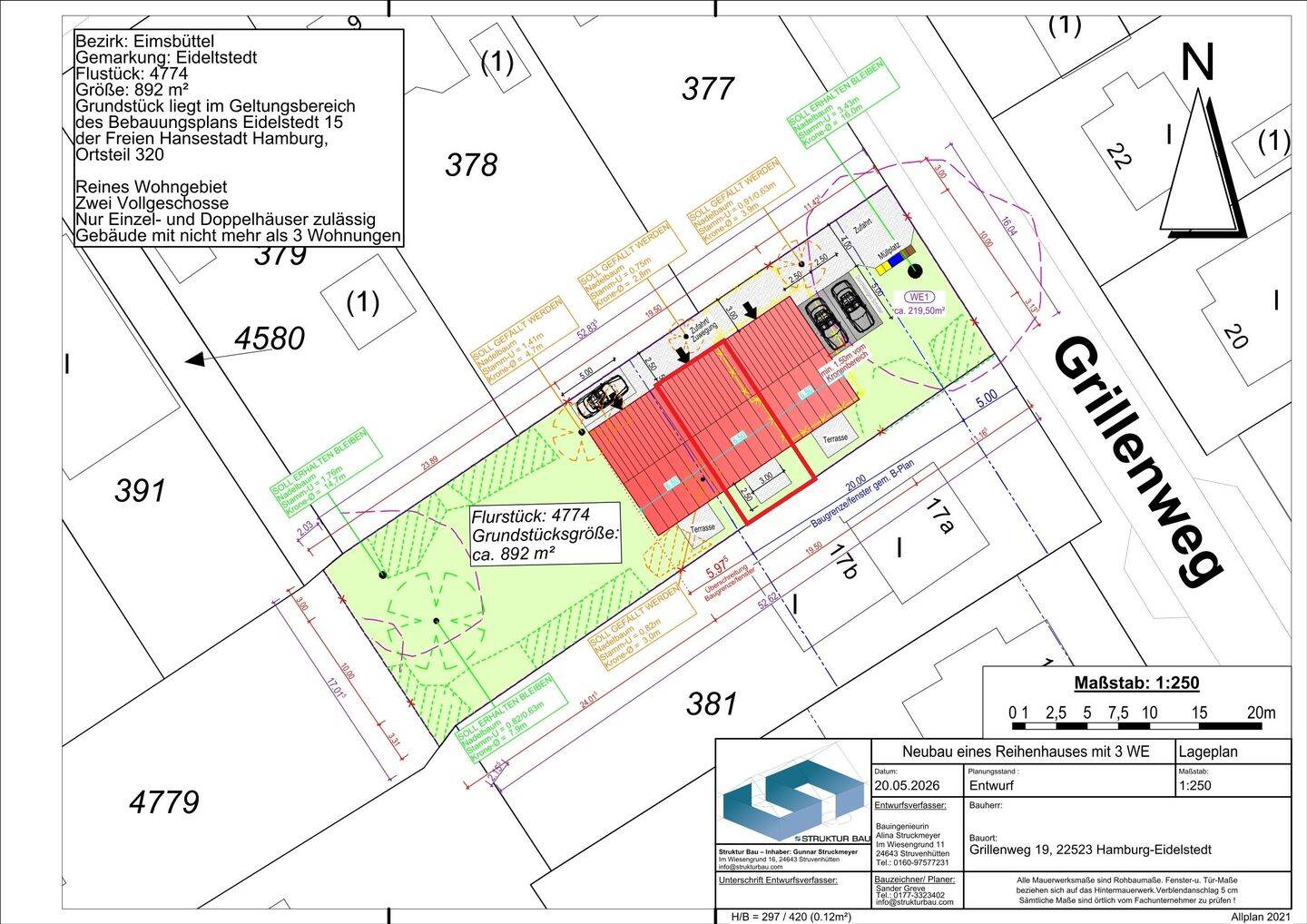 Geplantes Neubauvorhaben - Mittelreihenhaus mit Gartenanteil – Hamburg – Vorschaubild 3