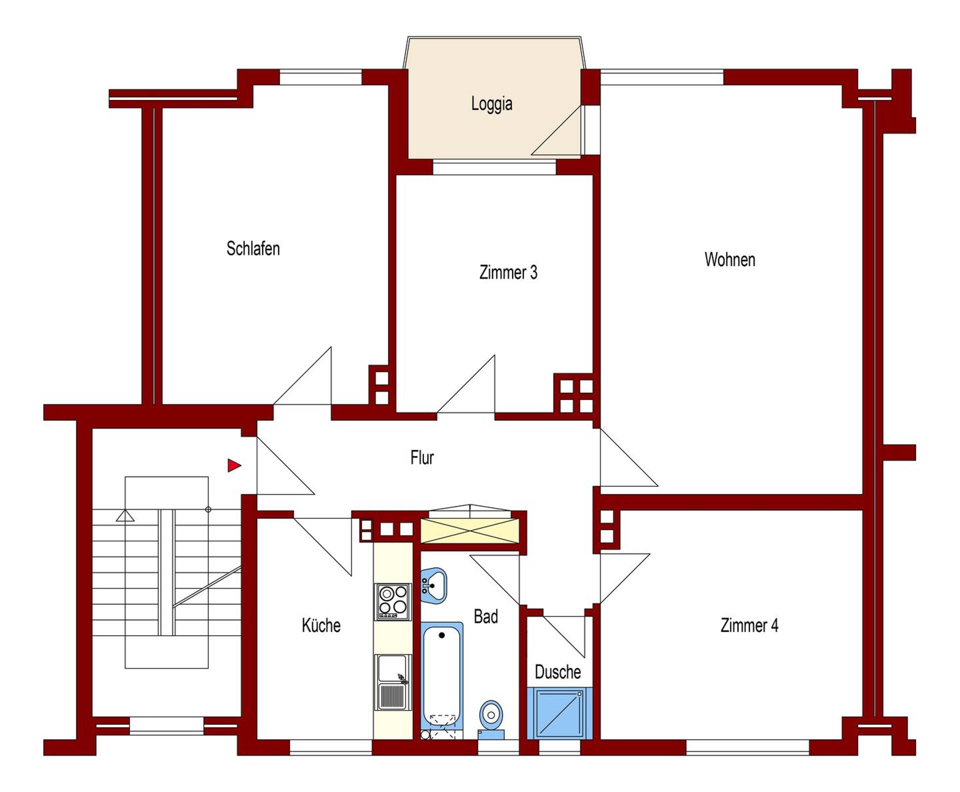Etagenwohnung in 26125 Oldenburg (Oldb) mit 88,79 m² kaufen