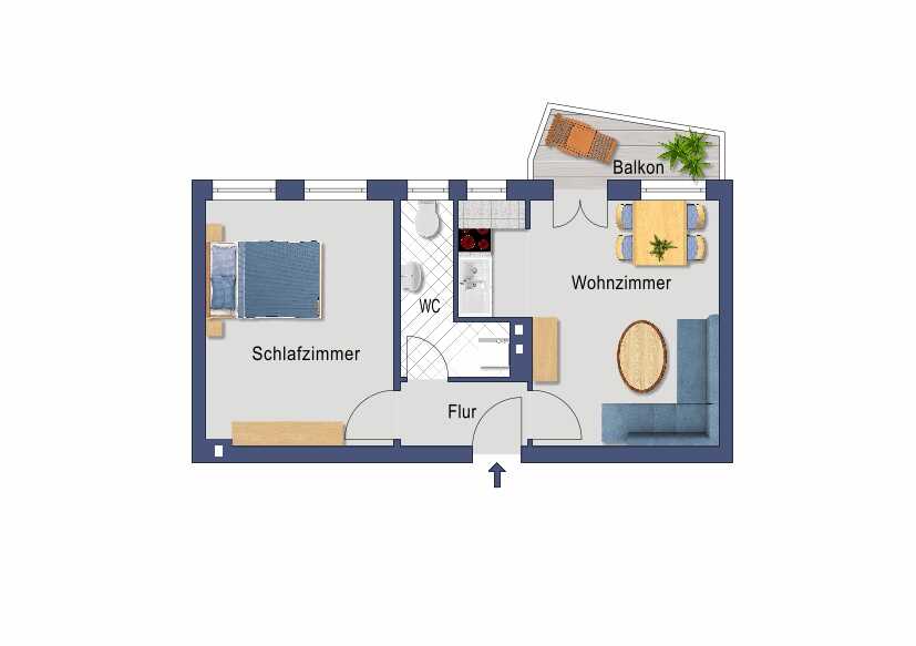 KLEINE ERDGESCHOSS WOHNUNG MIT BALKON!!! – Düsseldorf – Vorschaubild 2