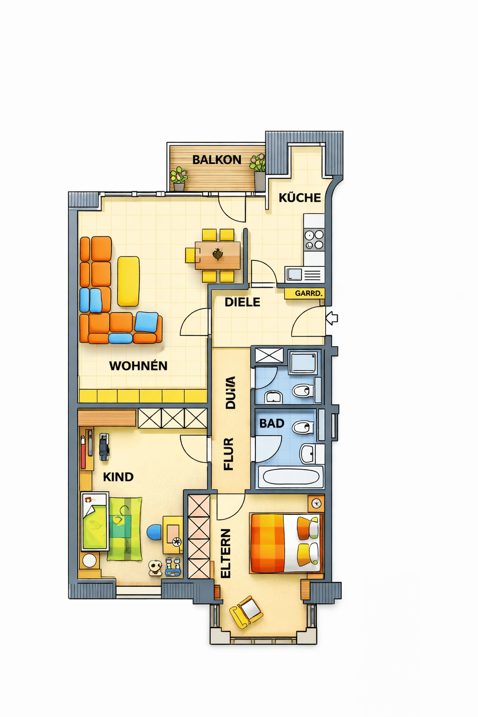 ***Tolle 3 - Raum Wohnung mit Balkon sucht Dich!*** – Chemnitz – Vorschaubild 2