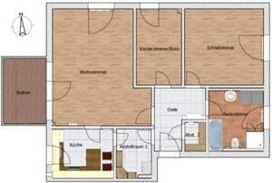 PROVISIONSFREI - Sehr schöne 3-Zimmer-Wohnung, in bevorzugter Lage im Oldenburger Norden. – 26127 Oldenburg – Vorschaubild 2