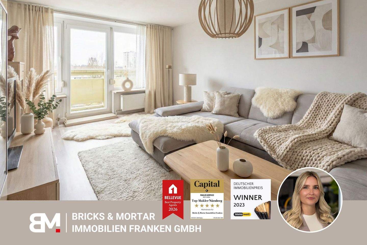 Ideal für Paare & Familien: 3 Zimmer, 2 Balkone und 2 Stellplätze – Nürnberg – Bild 1 von 9