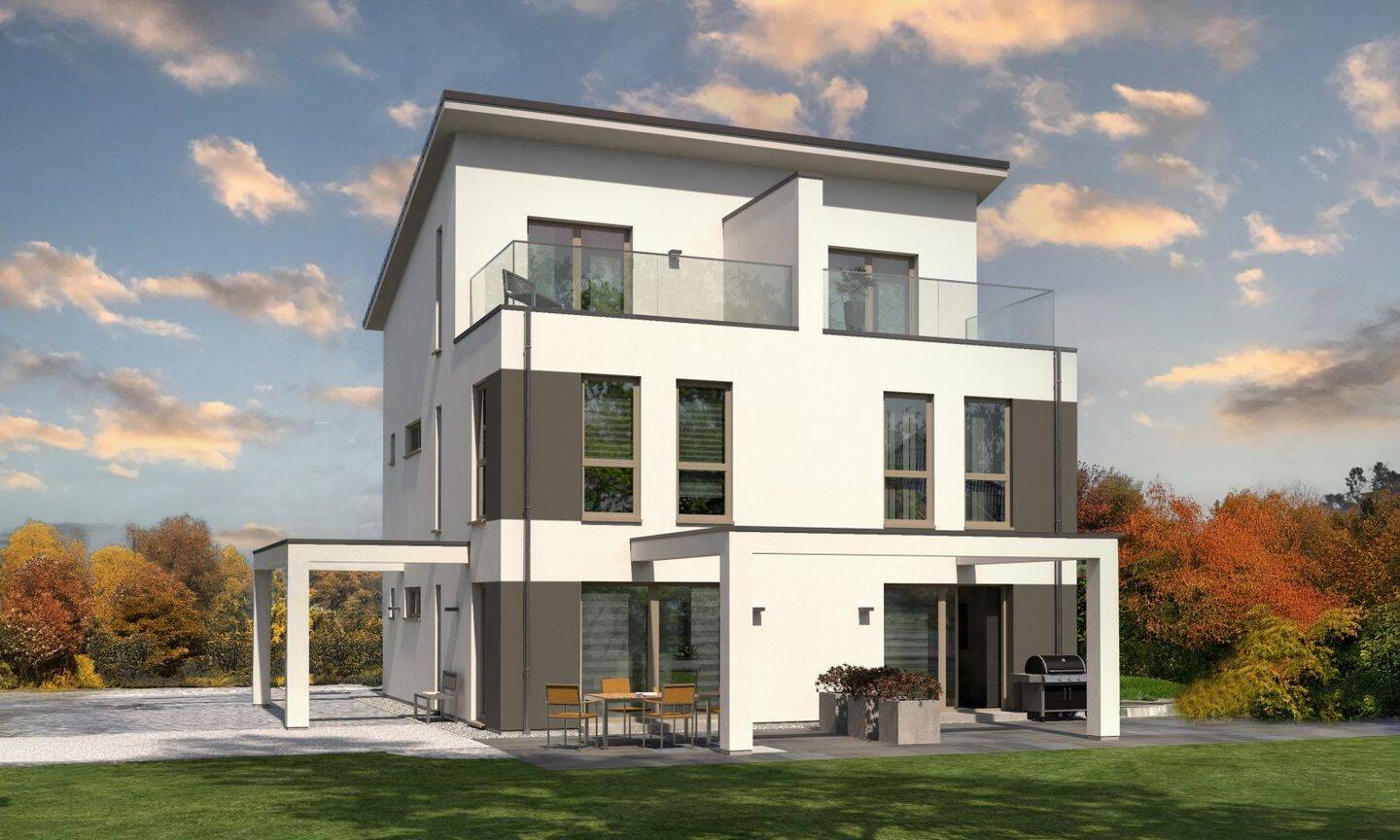 GEHOBENES DOPPELHAUS AUF 2,5 ETAGEN