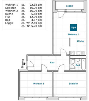 Mitten drin statt nur dabei: großzügige 3-Zimmer-Wohnung! – 1239 Dresden – Vorschaubild 2