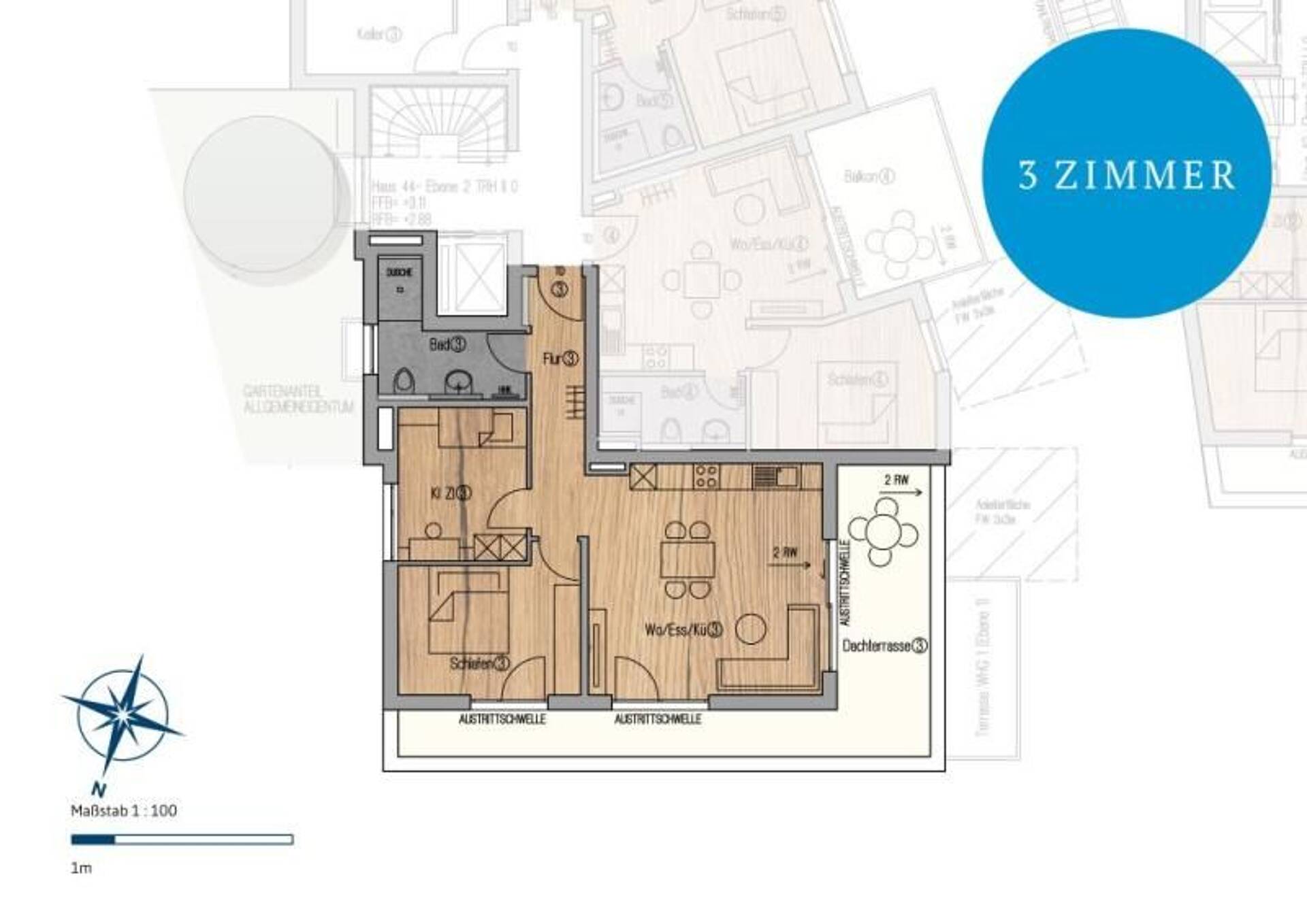 Etagenwohnung in 71334 Waiblingen mit 76,51 m² kaufen
