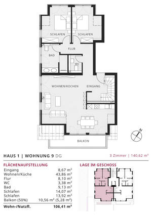 Hochwertige Neubauwohnung nur ca. 600 Meter zur Trave und zum Zentrum. Direkt vom Bauträger. – 23570 Lübeck – Vorschaubild 9