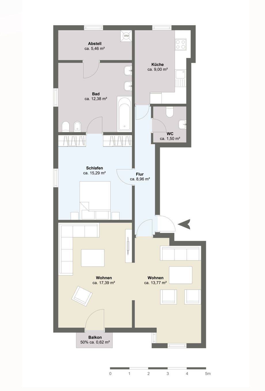 Eigentumswohnung 3 Zimmer in Pöseldorf – Hamburg – Vorschaubild 2