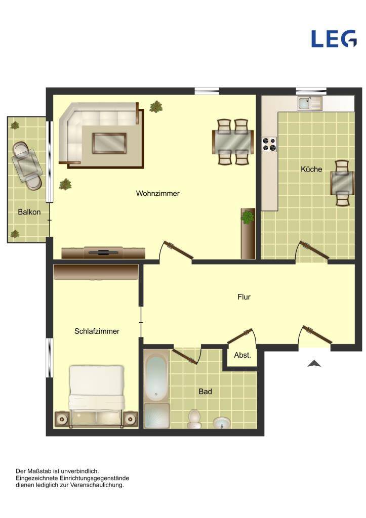 2-Zimmer-Wohnung in Hamm Heessen mit Aussicht – Hamm – Vorschaubild 2