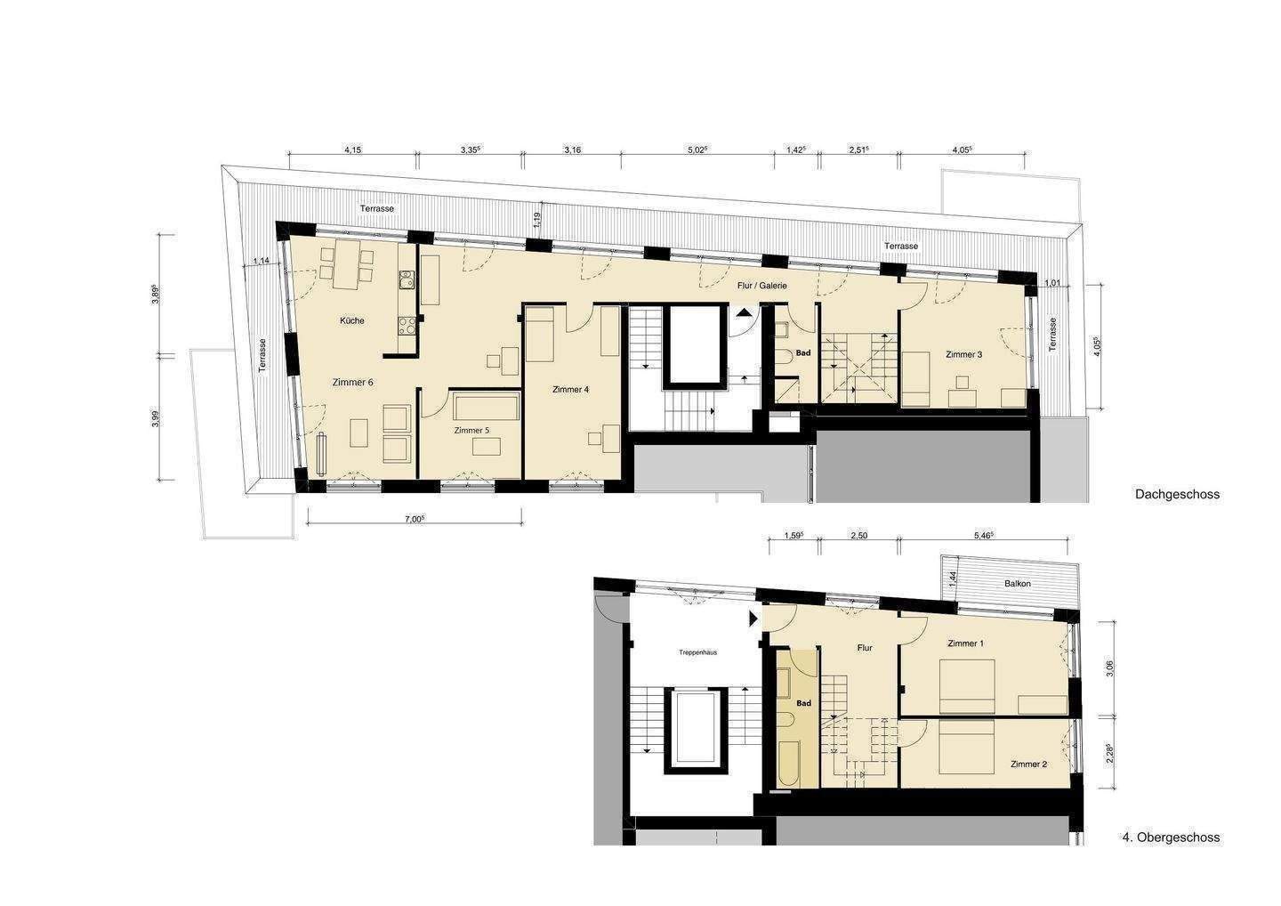 Dachgeschoß zum Sofortbezug 4-5 Zimmer, sehr hohe Räume, Terrasse , Bad , Gäste WC Lift – Berlin – Vorschaubild 2