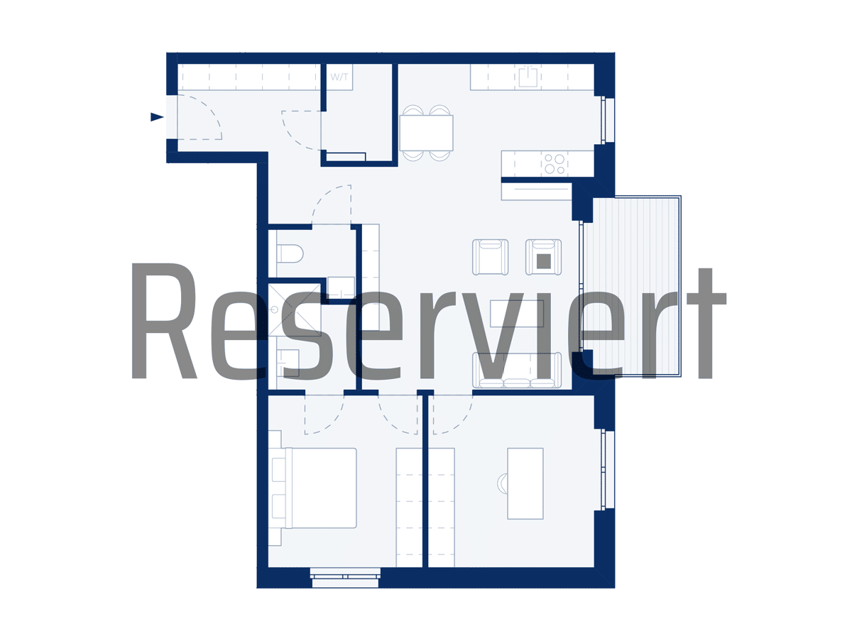 RESERVIERT! 3-Zimmer-Wohnung im 2.OG mit Balkon zur Parkseite (D13) – 53129 Bonn – Bild 1 von 3