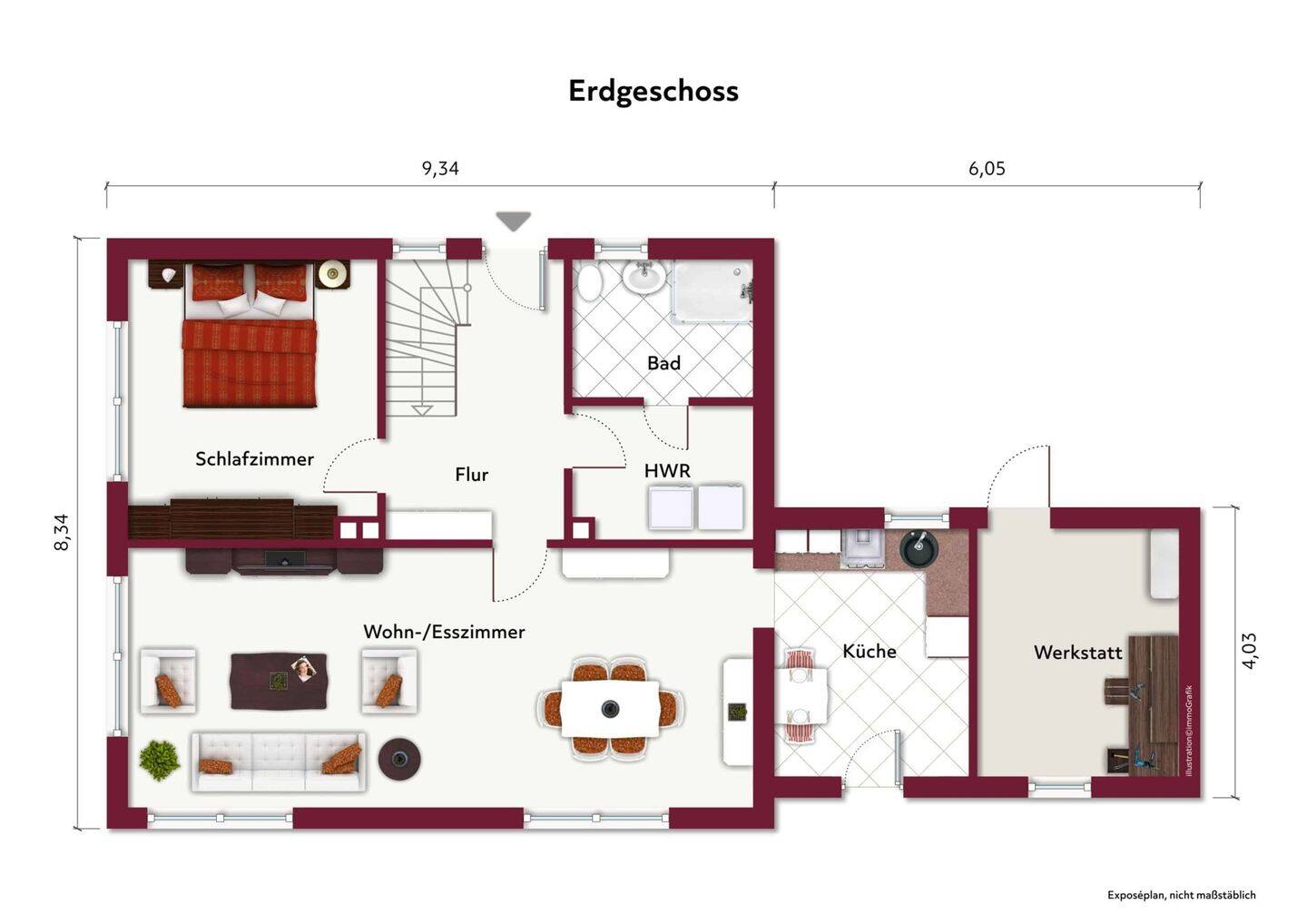 Einfamilienhaus - Mehrgenerationswohnen - 2 Bäder - Dachterrasse - Garage - 2 Stellplätze – Schortens – Vorschaubild 6