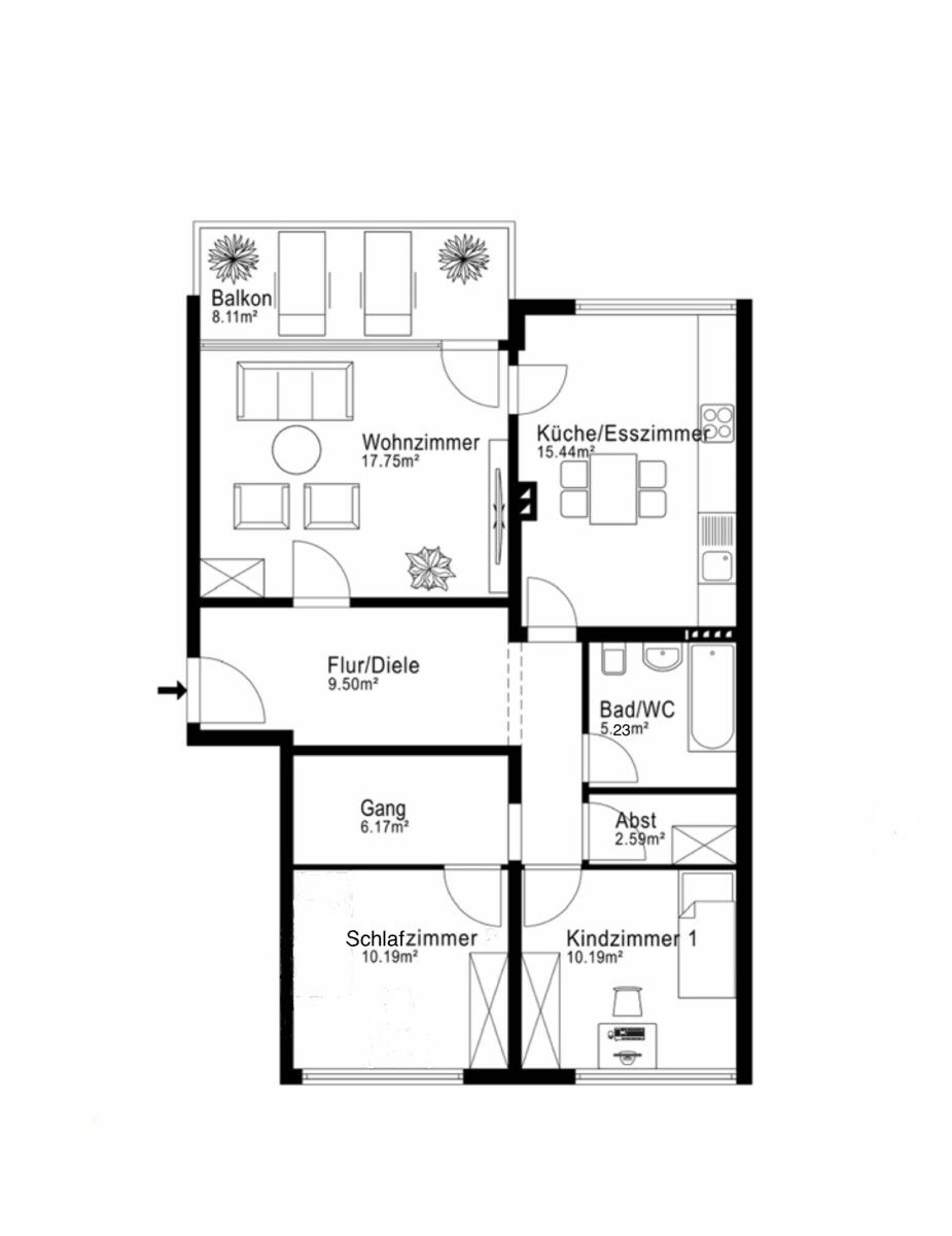 Erdgeschosswohnung in 85757 Karlsfeld mit 80,15 m² kaufen
