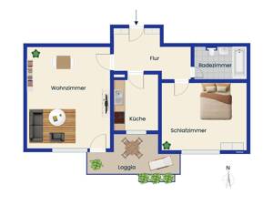Gepflegte, vermietete 2-Zimmer-Wohnung in begehrter Lage in Regensburg-Kumpfmühl – 93051 Regensburg – Vorschaubild 8