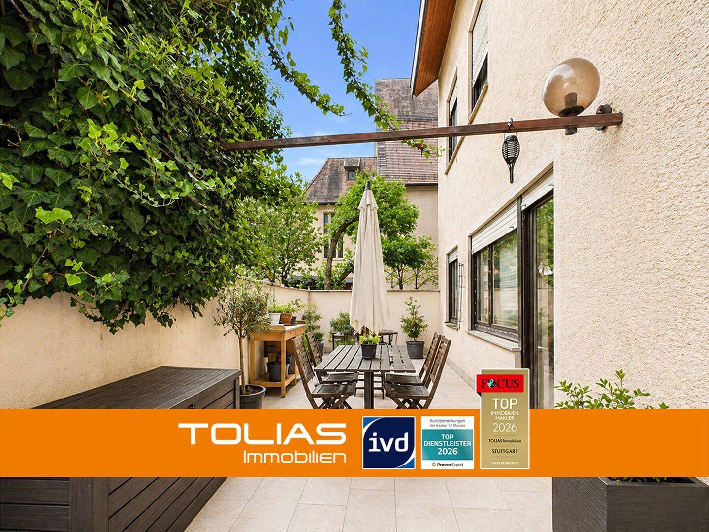 Bad Cannstatt mal anders: 3-Zimmer Wohnung mit Terrasse und außergewöhnlichem Gewölbekeller