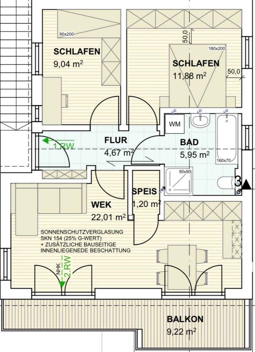 Neubau ZFH 3-Zi. ETW im 1. OG mit großem Südbalkon - PROVISIONSFREI von PRIVAT – Kirchseeon – Vorschaubild 5