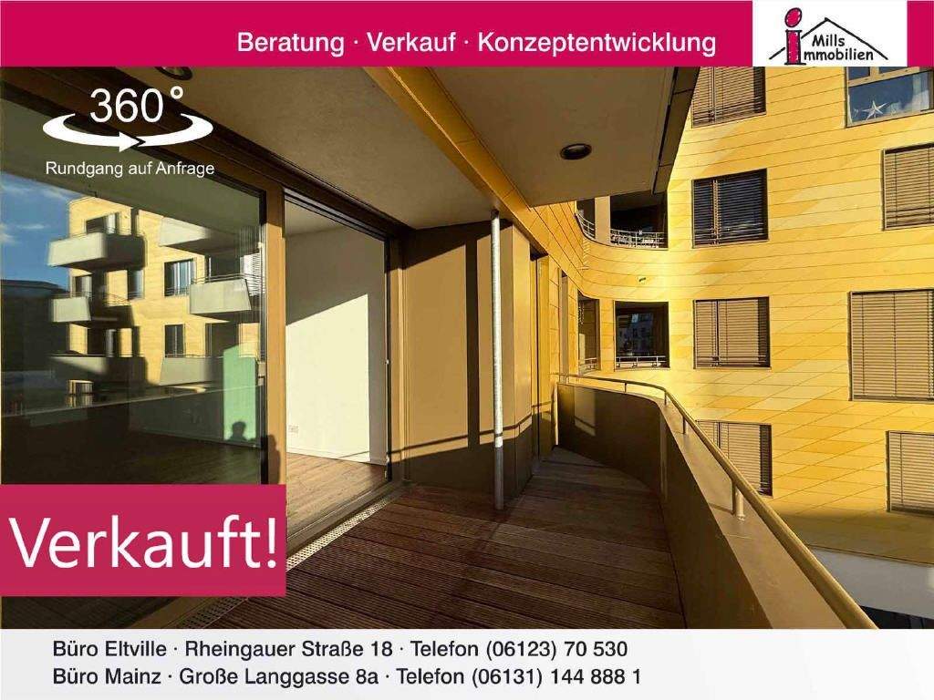 Traumwohnung mit Aufzug, Balkon und Blick im Design-Highlight Pandion Doxx – Mainz – Bild 1 von 9