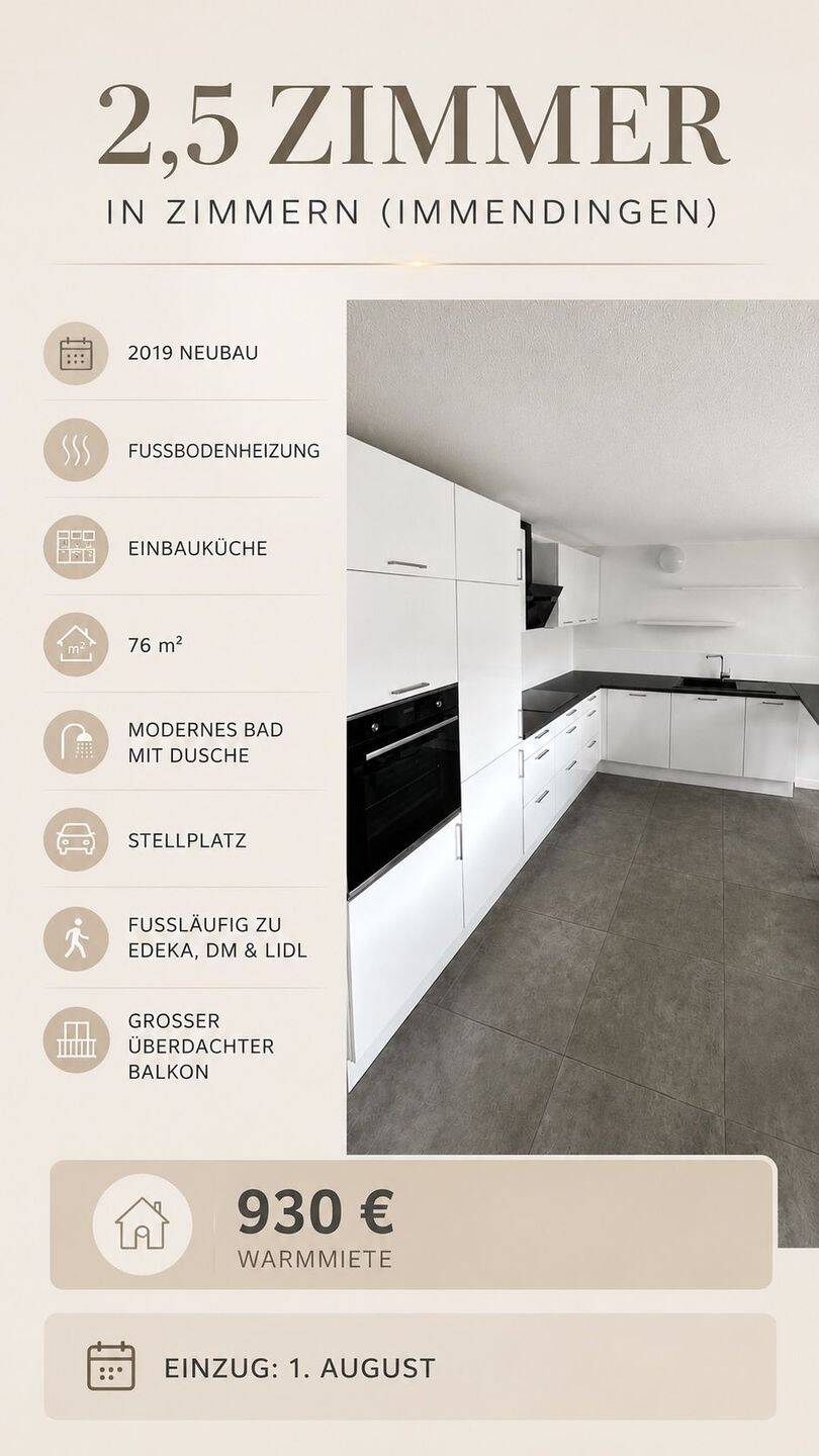 2,5 Zimmer Wohnung mit überdachtem Balkon Immendingen-Zimmern