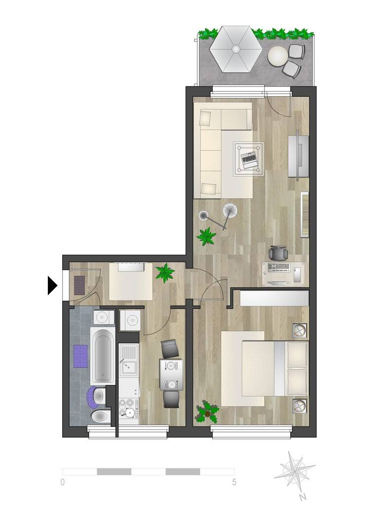 Schöne Pärchenwohnung mit Balkon – Chemnitz – Vorschaubild 4