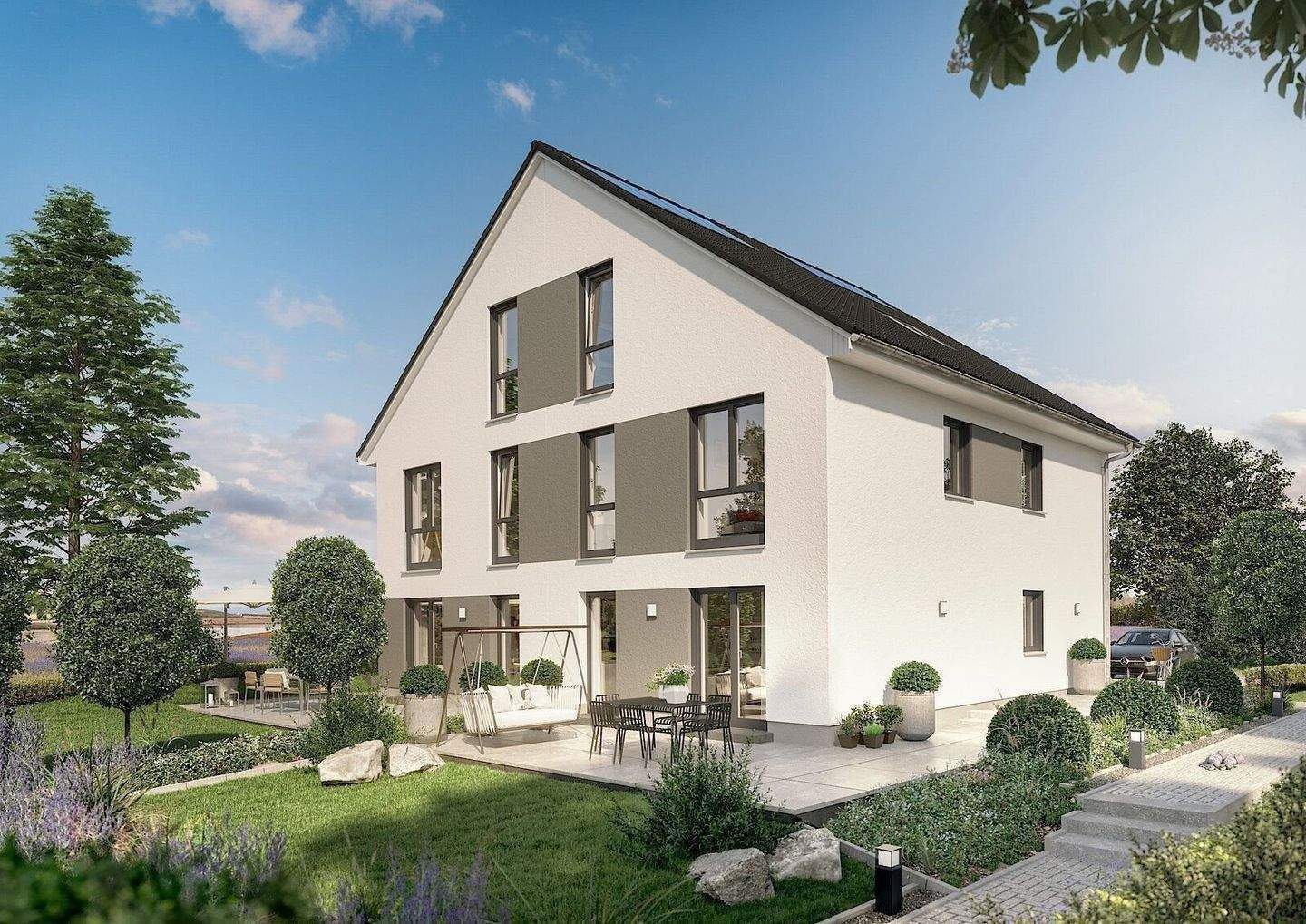 TOP-PREIS - NEUBAU in JECHTINGEN - wunderschöne, massivgebaute Doppelhaushälfte inkl. Grundstück und Baunebenkosten – Wyhl – Bild 1 von 9