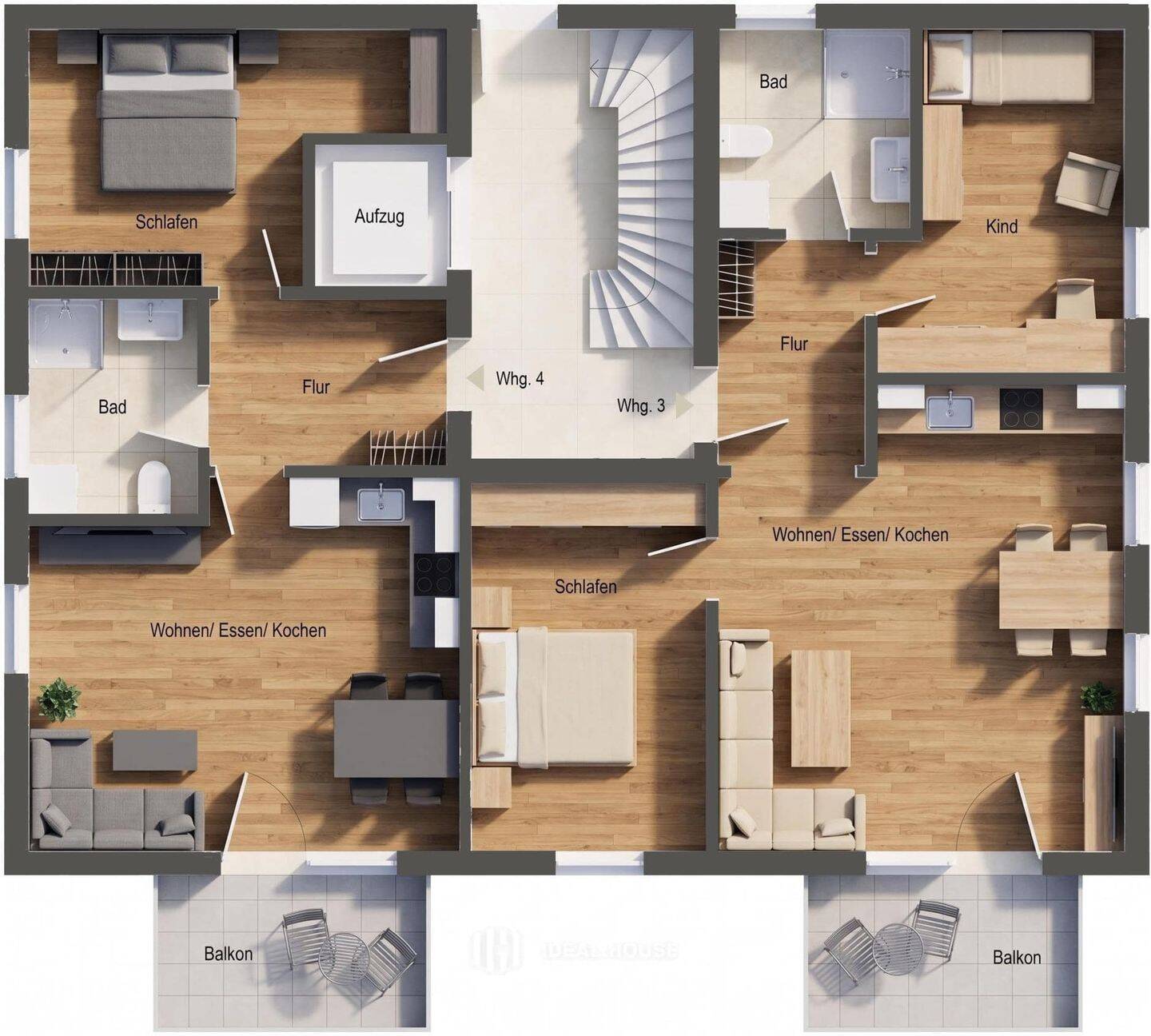 JETZT ROHBAU BESICHTIGEN!!! Stilvolle 3-Zimmer-OG-Wohnung mit Südbalkon!!! – München – Vorschaubild 4