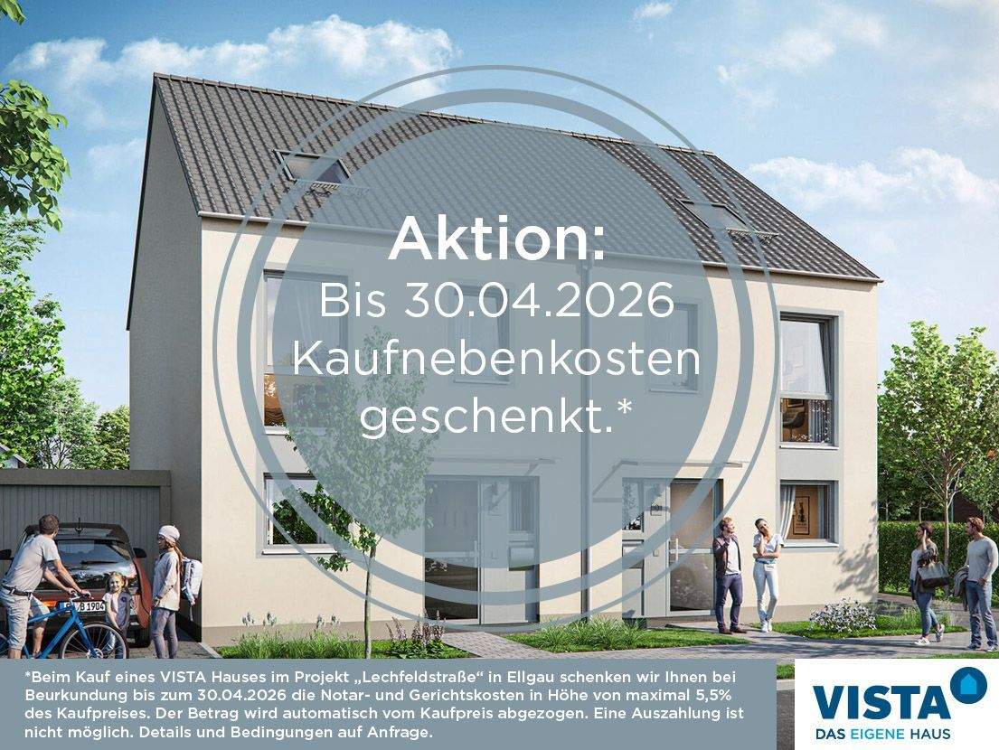 *5,5%-Aktion! NEUBAU DHH - Neues Zuhause für Ihre Familie - KFW-55 Massivbauweise und zwei Garagen – Ellgau – Bild 1 von 9