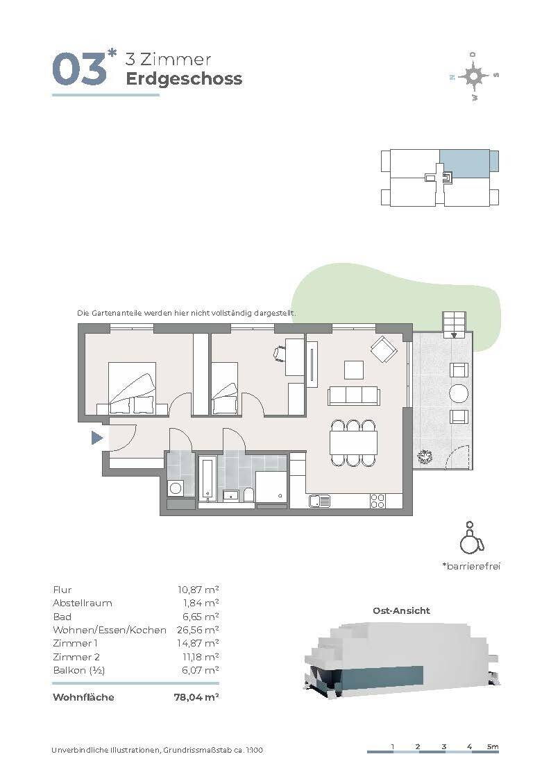 Barrierefrei ins Traumzuhause: 3-Zimmer-EG-Wohnung mit Balkon und Gartenanteil - WE03 – Berlin – Vorschaubild 8