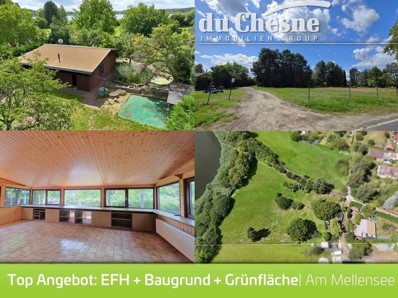 Bungalow als Bestand auf 1.253m² + Baugrundstück 819m² + 8.497m² Grünfläche – Am Mellensee – Bild 1 von 9