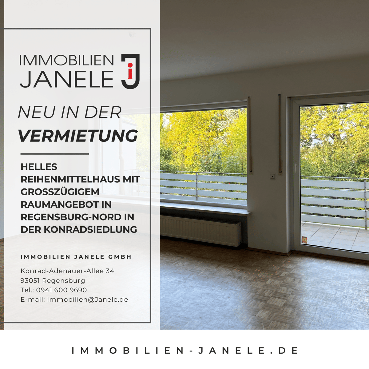 Helles Reihenmittelhaus mit großzügigem Raumangebot in Regensburg-Nord in der Konradsiedlung – 93057 Regensburg – Bild 1 von 9