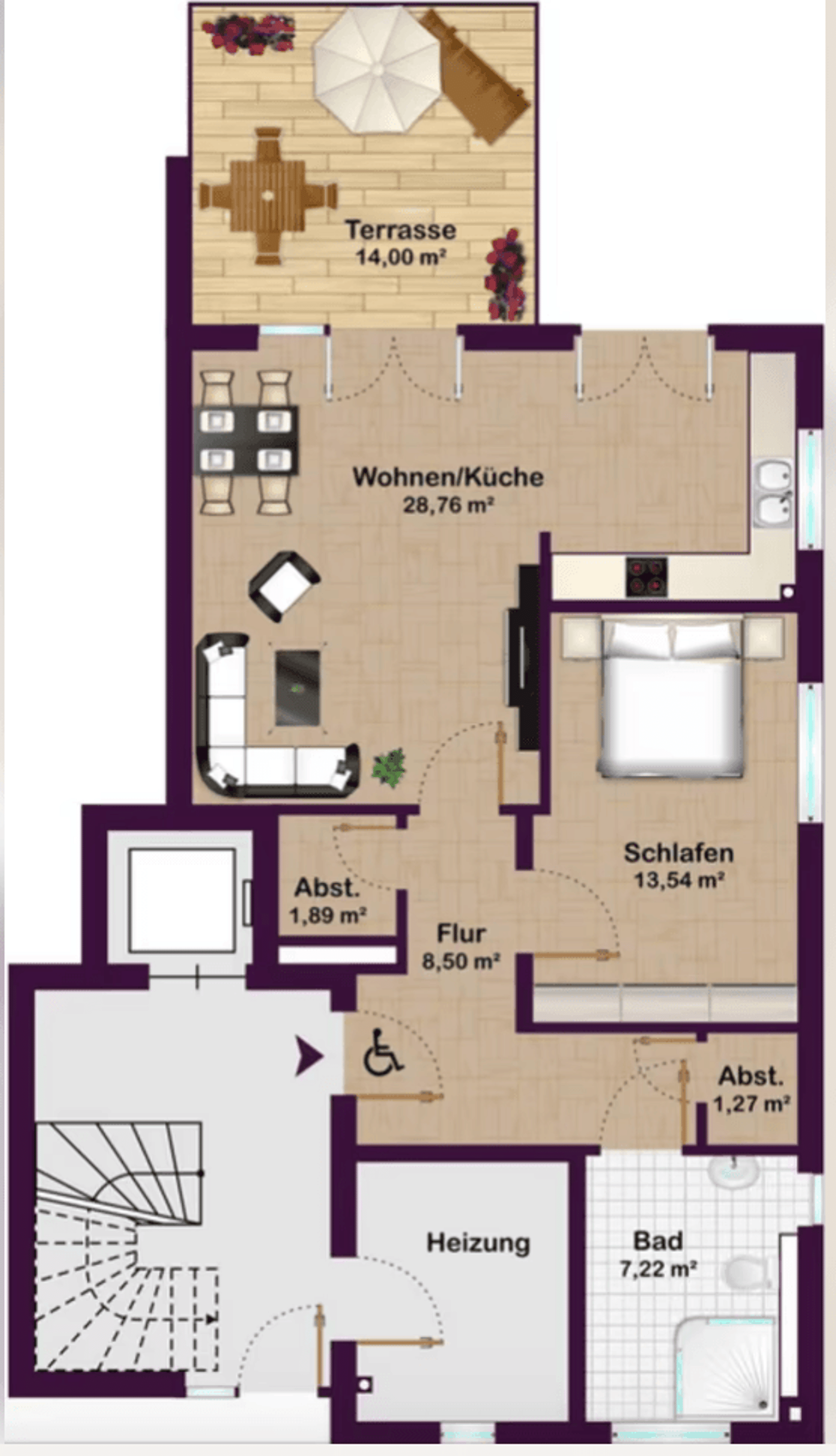 Etagenwohnung in 21629 Neu Wulmstorf mit 68,25 m² kaufen