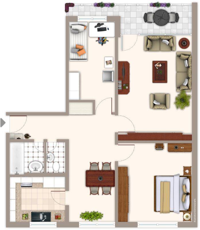 Wir renovieren für Sie! grosszügige 3-Zimmer-Wohnung mit Balkon in MG Wickrath-Mitte – Mönchengladbach – Vorschaubild 2