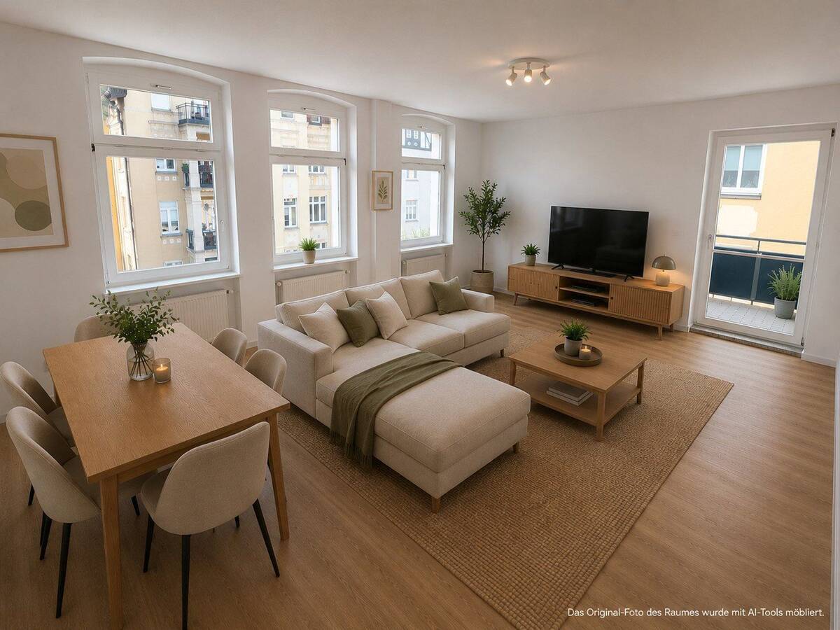 Zentrumsnahe, ruhige 2,5-Zimmer-Wohnung mit Balkon in Brühlervorstadt – 99094 Erfurt – Bild 1 von 9