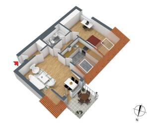 Möblierte 2-Zimmer-DG-Wohnung mit überdachtem Balkon – 68239 Mannheim – Vorschaubild 2