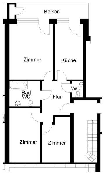 3-Zimmer-Dachgeschosswohnung mit Balkon – Osnabrück – Vorschaubild 5