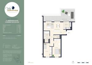 Viva Agrippina: Stilvolle 3-Zimmer-Wohnung mit Dachterrasse im 4. OG am Rhein – 50668 Köln – Vorschaubild 2