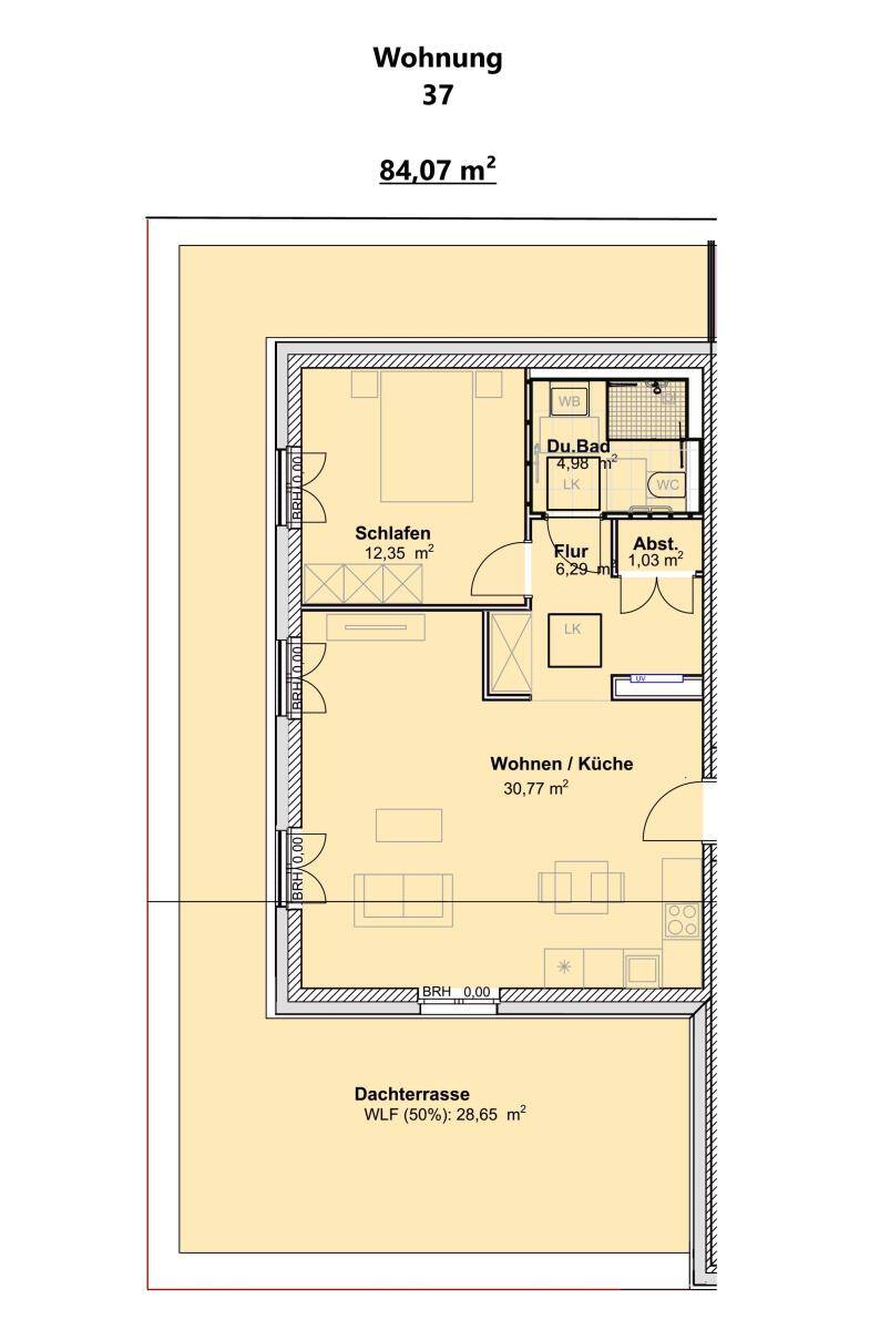 Sonnige Penthousewohnung mit großer Dachterrasse im KFW 40 QNG Energiesparhaus – Trier – Vorschaubild 2