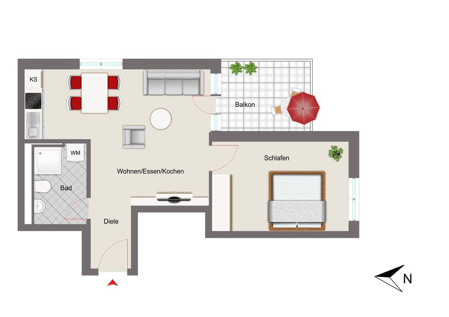 KFW55! - Moderne 2-Zimmer-Wohnung im 1. Obergeschoss - Ihr neues Zuhause in Feldmoching – München – Vorschaubild 6