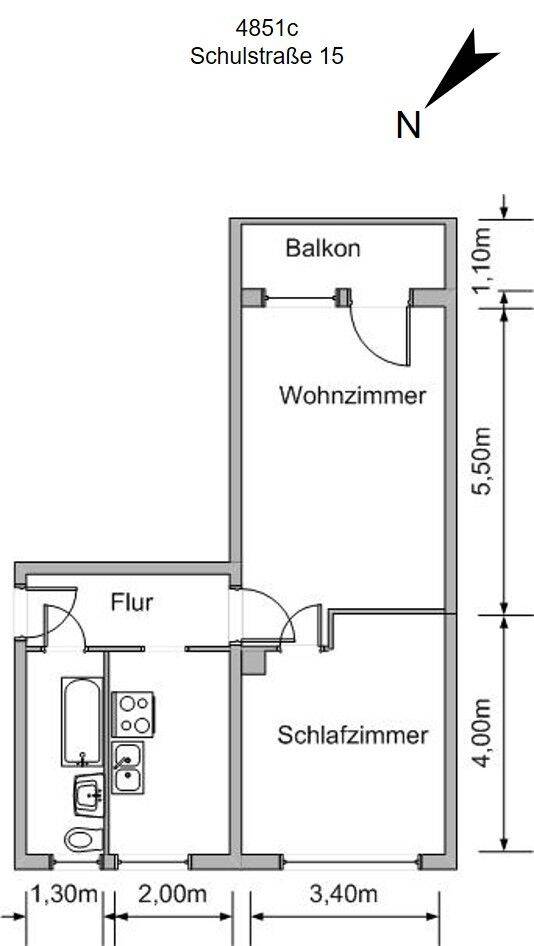 sonnige 2-Raumwohnung mit Balkon