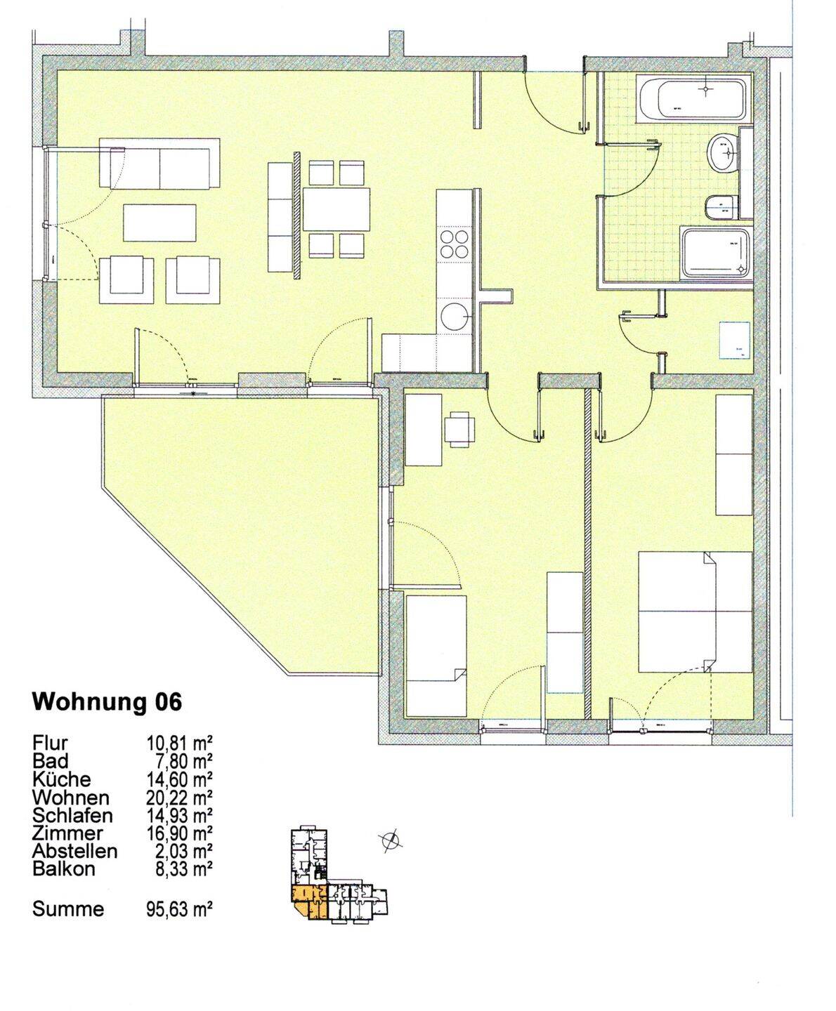 3R, Jena, zentrale Lage, Balkon, Neubau 2023! – Jena – Vorschaubild 2