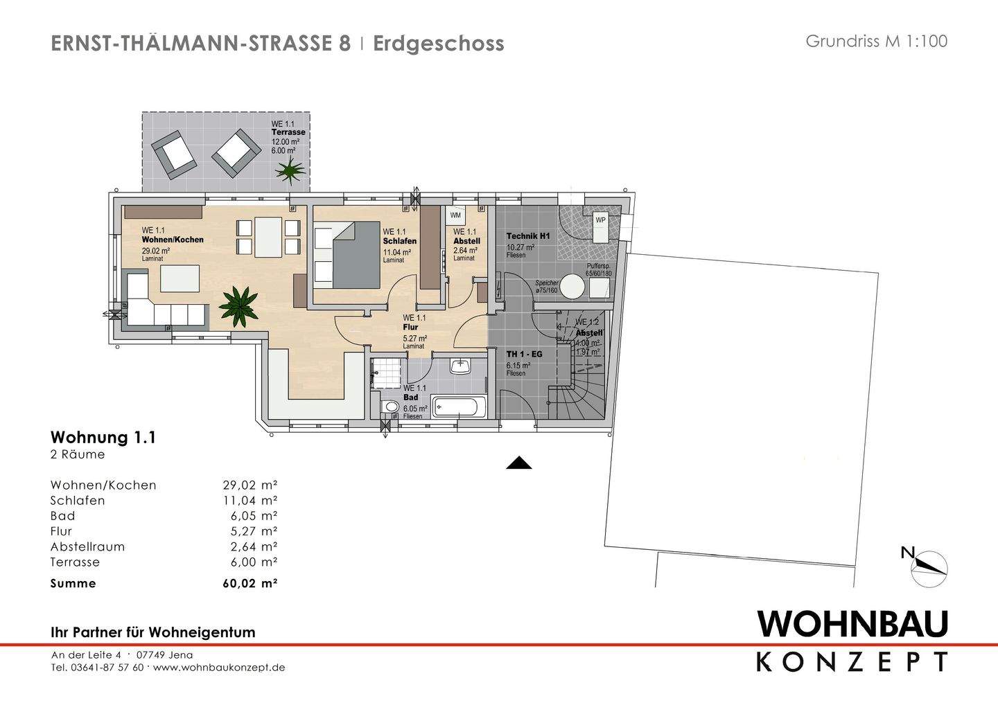 2- bis 3-Raum-Wohnungen im Wohnhof Lobeda-Altstadt – Jena – Vorschaubild 5