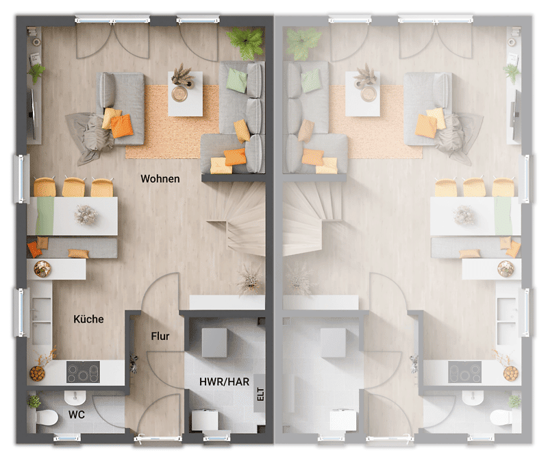 2x Doppelhaushälften, massiv gebaut, Preis inkl. Grundstück – Schillingen – Vorschaubild 6