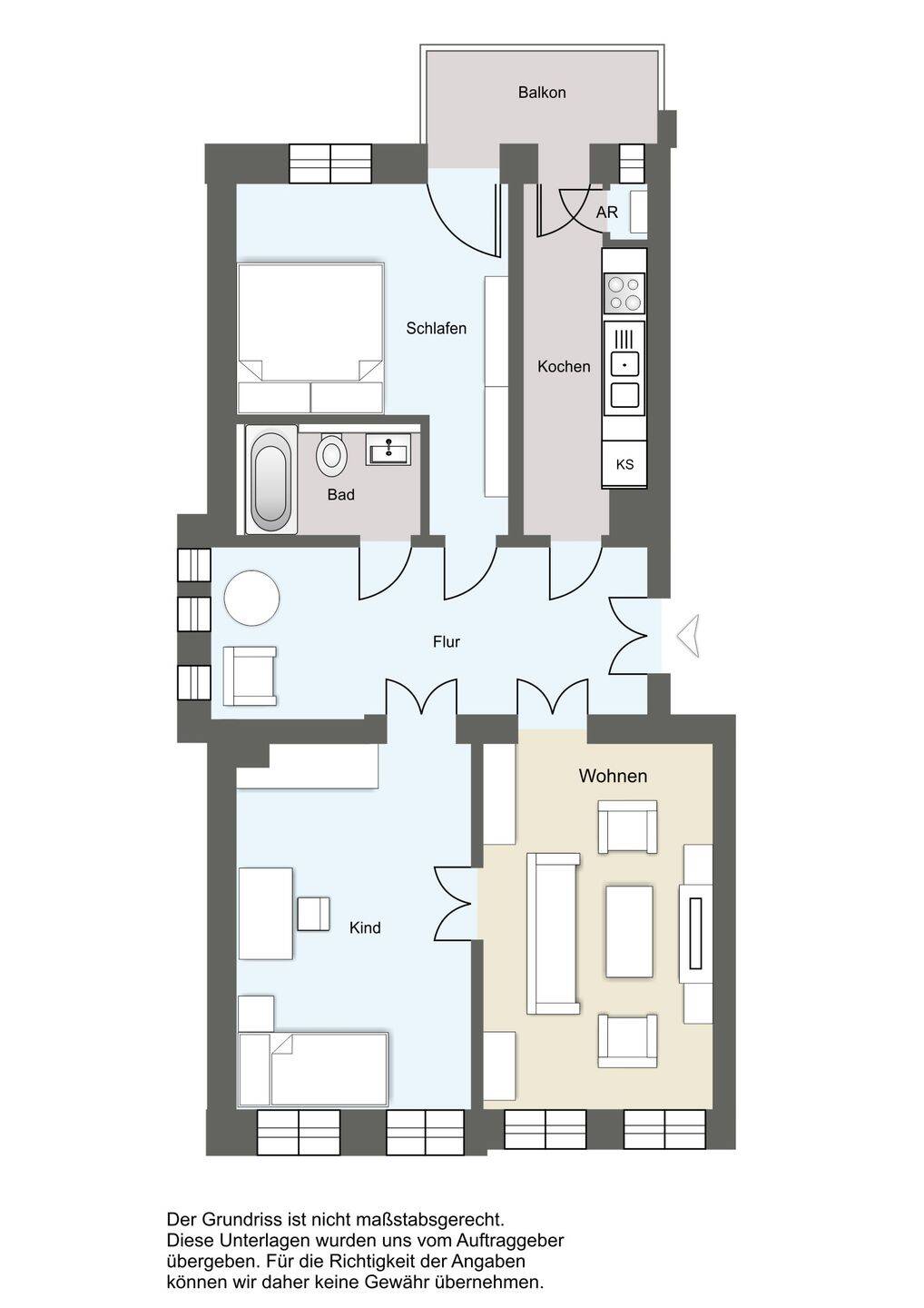 Charmante 3-Zimmer-Altbauwohnung mit Balkon im beliebten Leipziger Süden – Leipzig – Vorschaubild 6