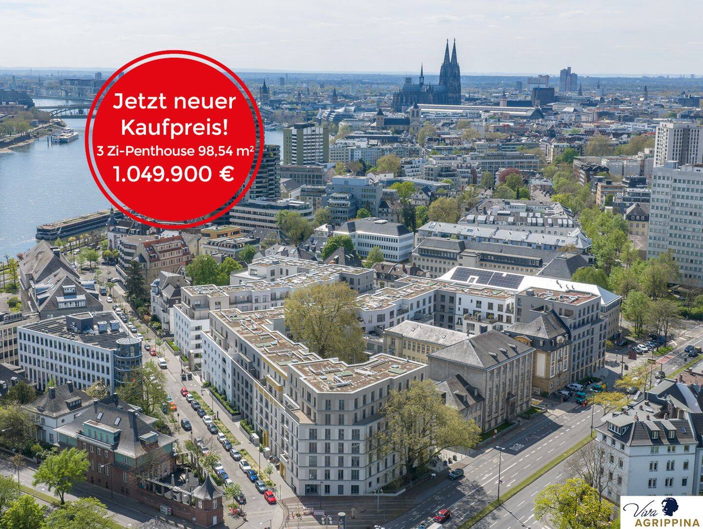 Viva Agrippina: Exklusives 4-Zimmer-Penthouse mit Dachterrasse am Rhein