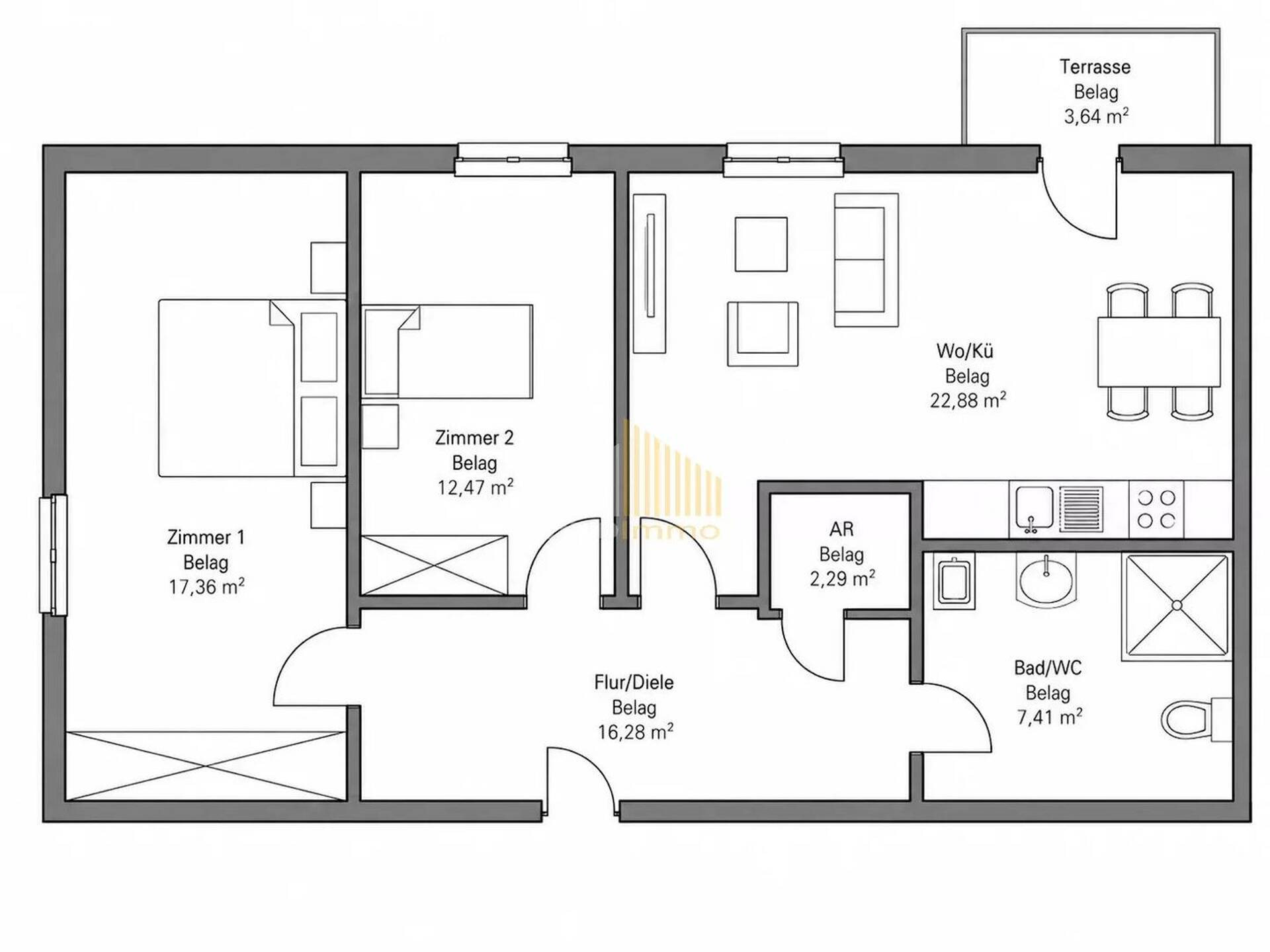 Etagenwohnung in 54634 Bitburg mit 75 m² kaufen