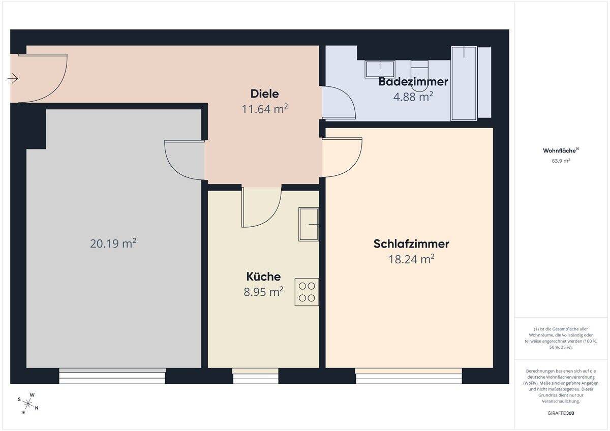 Eigentumswohnung im 1. OG mit Aufzug & Tiefgaragenstellplätzen in Ludwigshafen – 67063 Ludwigshafen am Rhein – Bild 1 von 9
