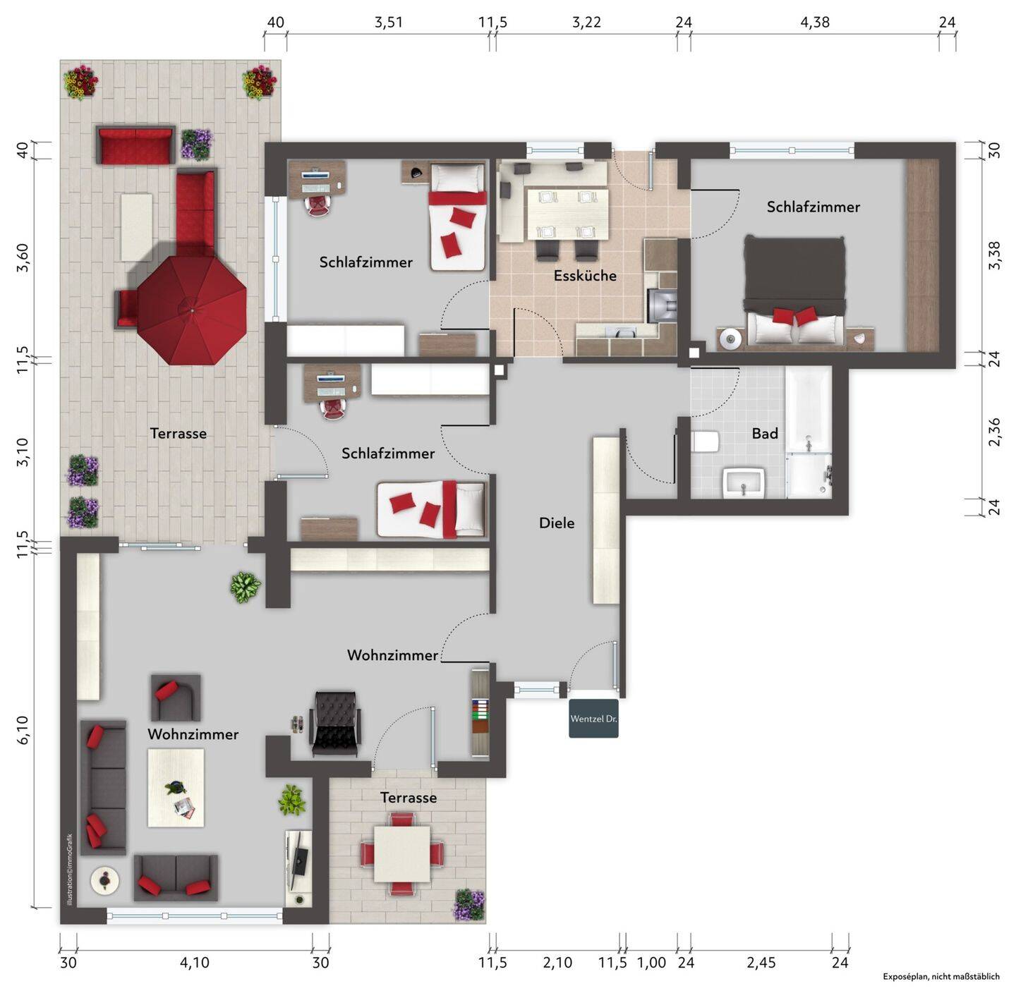 Ansprechende Terrassenwohnung mit Garten in Boberg zum Kauf - Wentzel Dr. – Hamburg – Vorschaubild 2