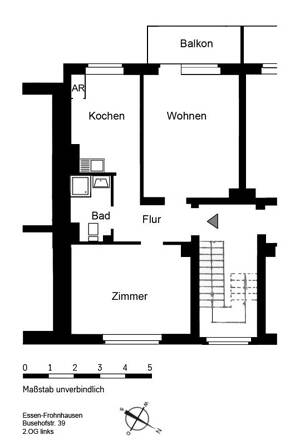 2-Zimmer-Wohnung in Essen Frohnhausen bezugsfertig mit Balkon – 45144 Essen – Vorschaubild 4