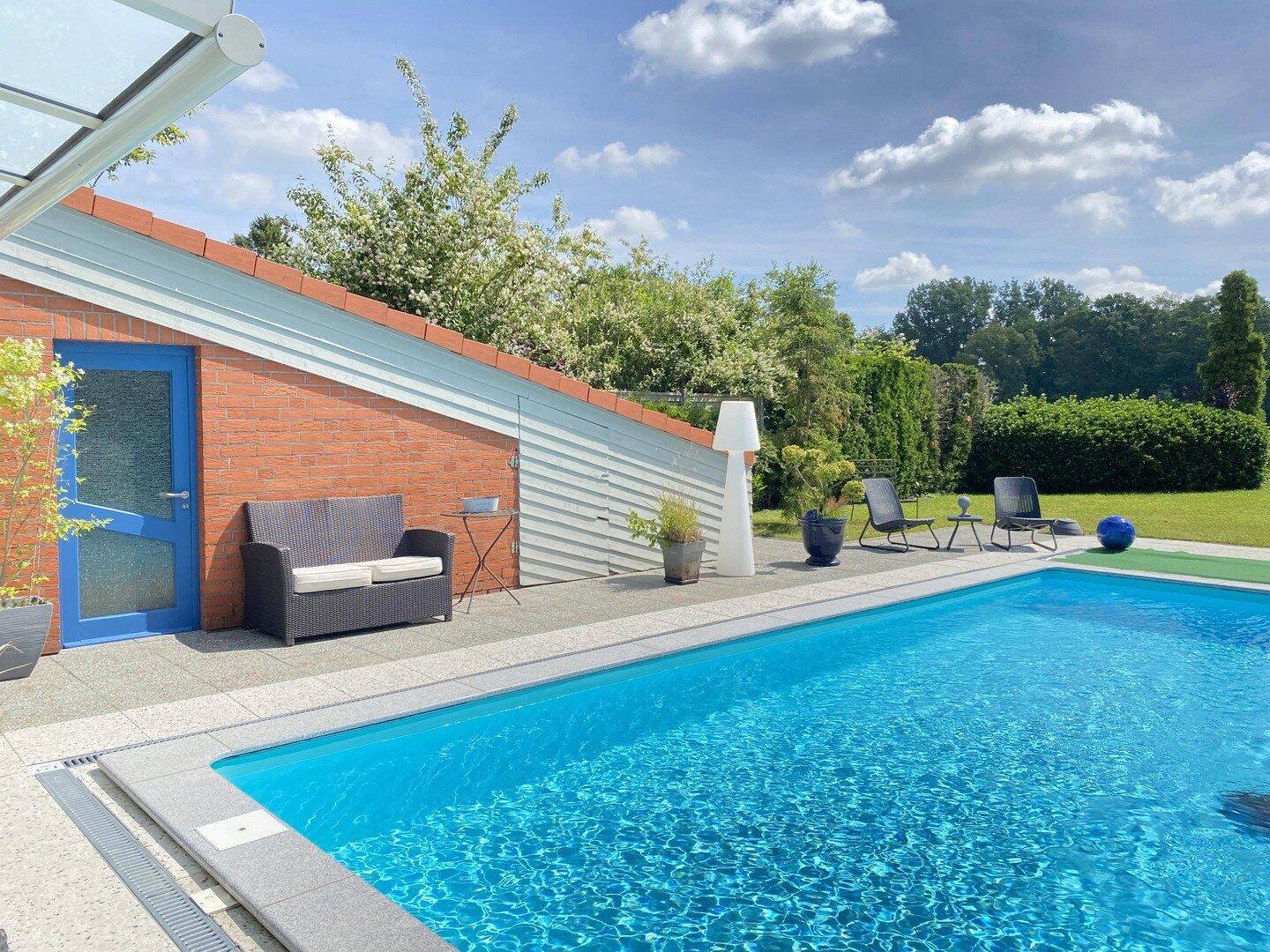 Gepflegtes Architektenhaus mit Swimmingpool, Gästehaus und freiem Naturblick – Ganderkesee – Vorschaubild 4