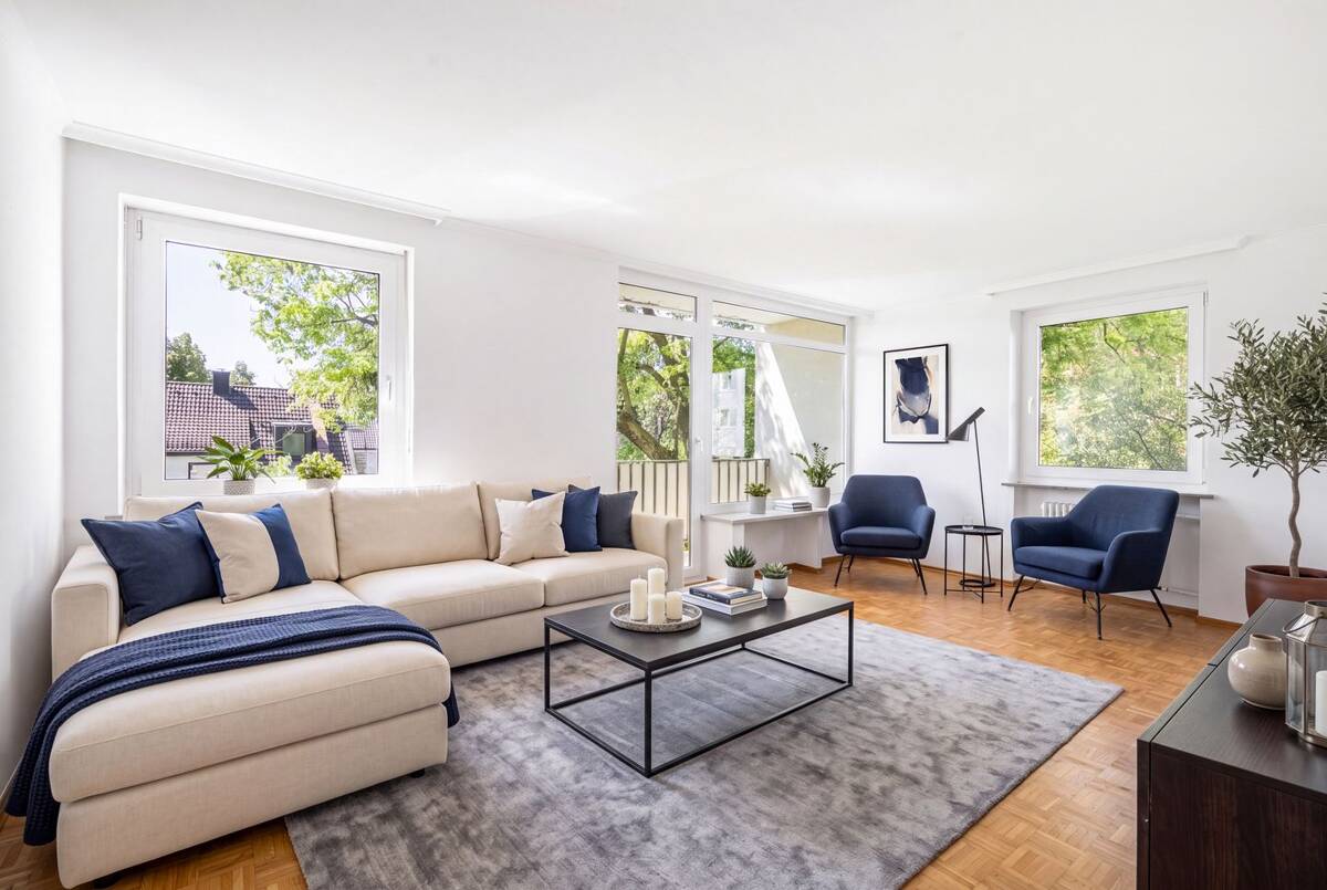 Bezugsfreie 3-Zimmer-Wohnung mit zwei Balkonen und Blick ins Grüne – 80687 München – Bild 1 von 9