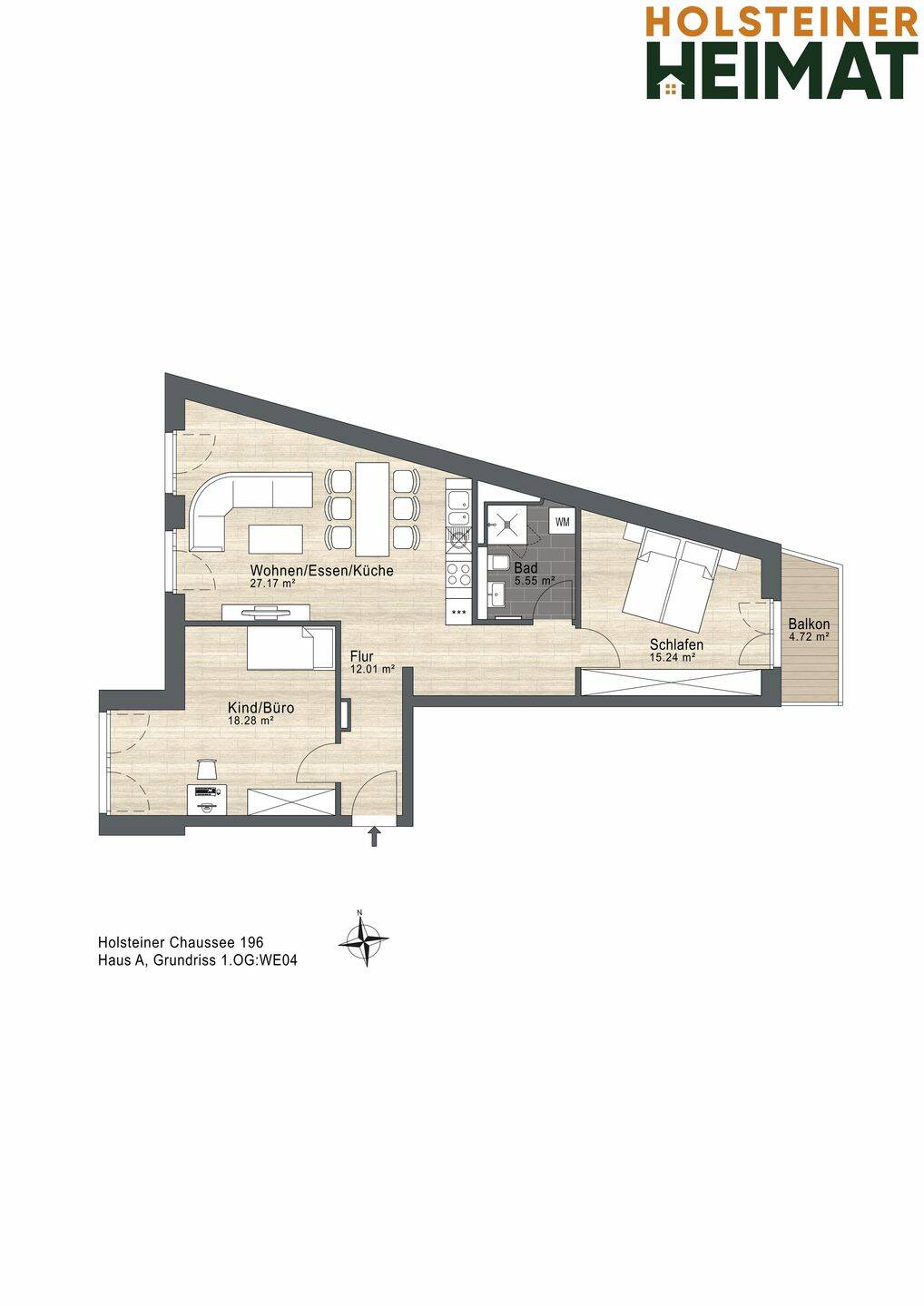 Großzügige 3-Zimmer Wohnung KfW 40 – Hamburg – Vorschaubild 6