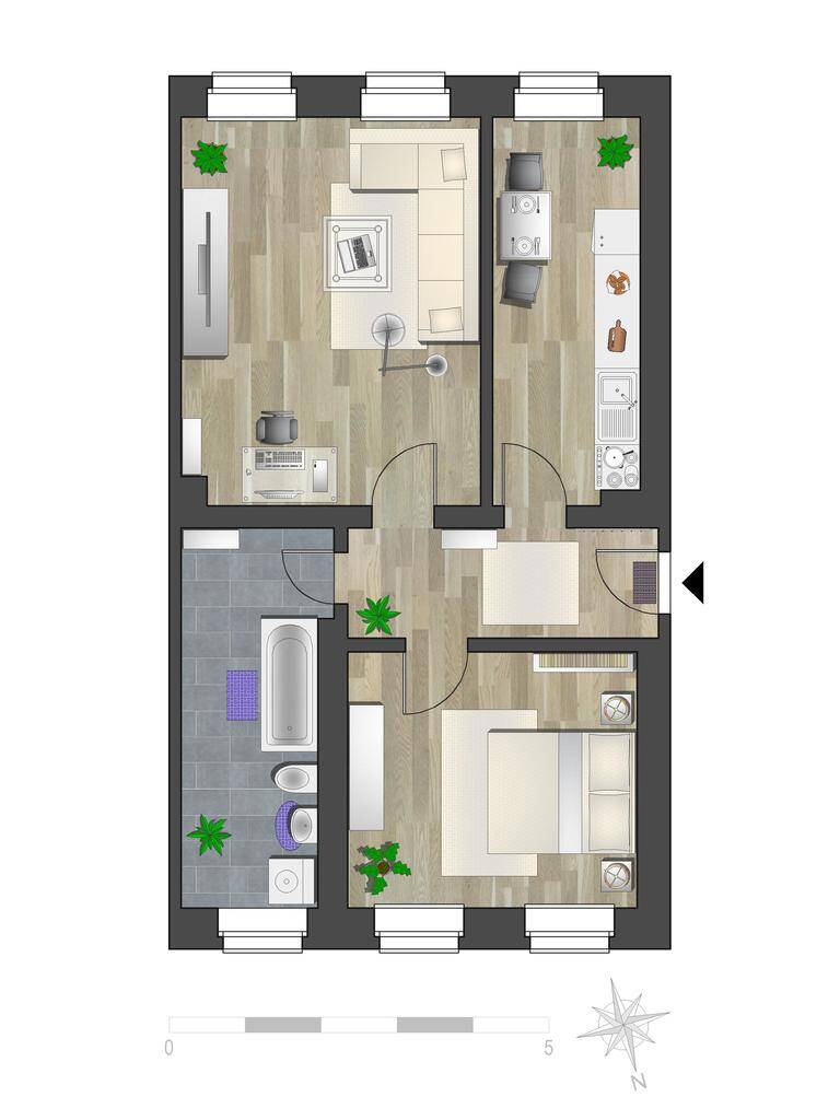 2-Raum-Altbauwohnung mit Wanne – Chemnitz – Vorschaubild 5
